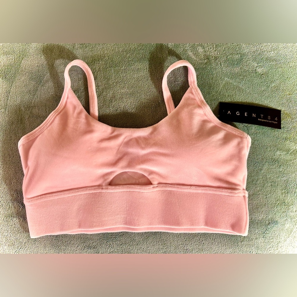 ***NWT*** Agent84 Woman’s Pink Velour Sports Bralette - Picture 2 of 4